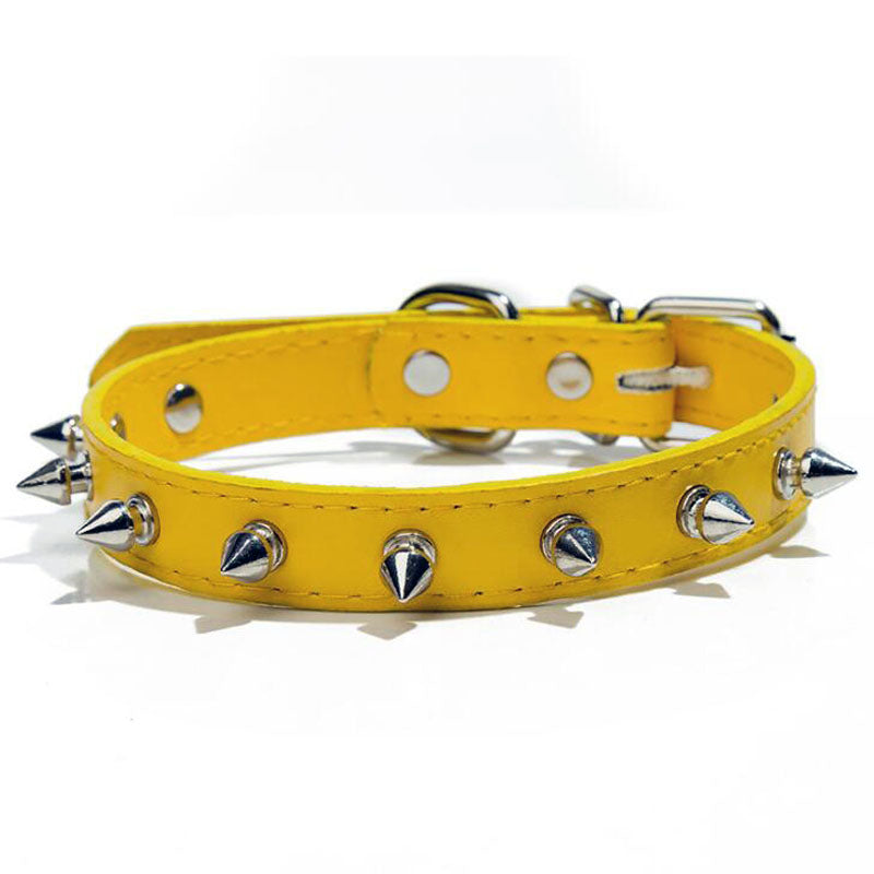 Pet with Multicolor Pu Leather Dog Collar